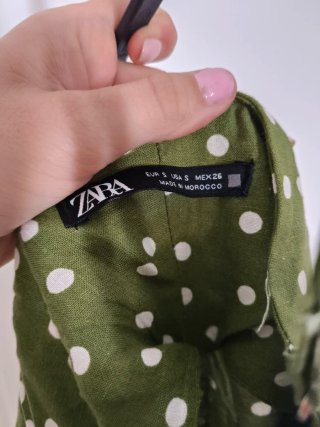 Vestido Zara verde lunares