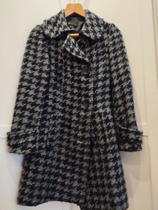 Abrigo Mango Houndstooth Lana