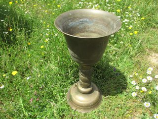 NO ENVÍO - COPA 65 cm BRONCE BOTELLERO MACETA MESA