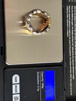 Anillo Corazones Oro 18k Blanco y Amarillo diamand