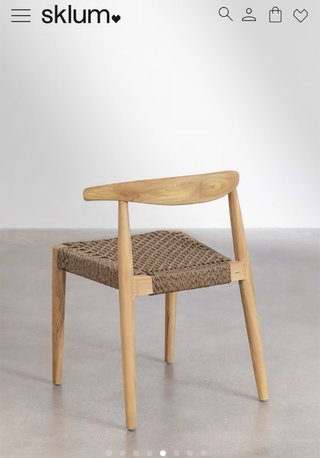 Pack 2 Sillas SKLUM Madera de teca y cuerda