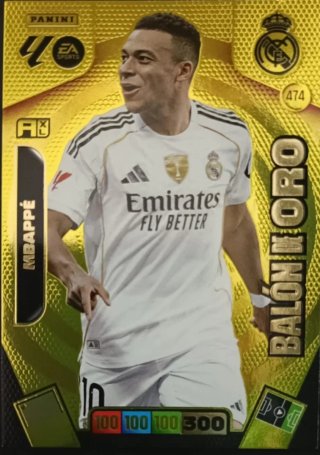 Carta Adrenalyn XL Mbappe Balón de Oro