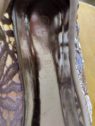 Ballerine Laura Biagiotti Beige/Oro Tg 37