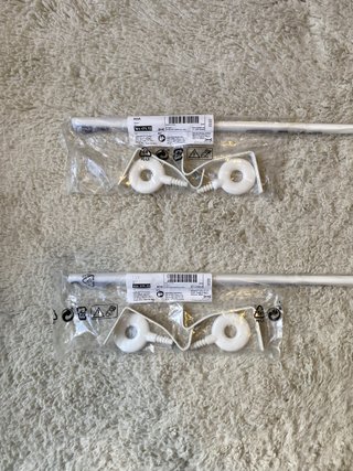2 Barras Cortina IKEA IRJA Blancas 140cm Nuevas