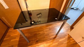 Mesa cristal extensible 110/165x68cm