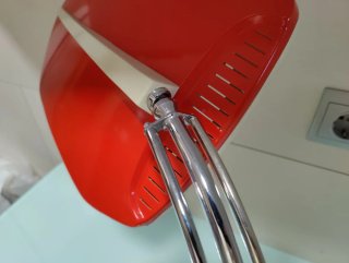 Preciosa lámpara FASE FALUX, años 60, color rojo