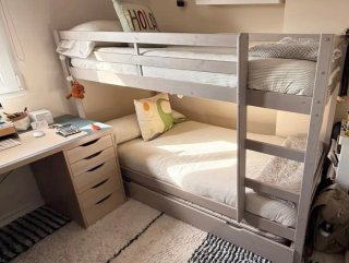 Litera con Cama nido Gris.