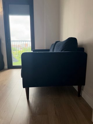 Sofá Maison du Monde Olivia Azul Terciopelo