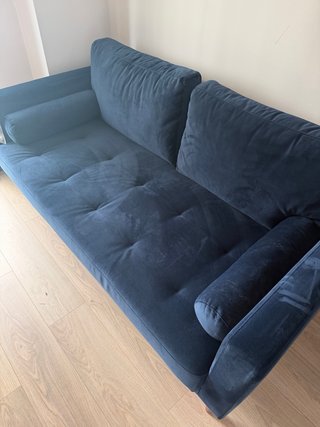 Sofá Maison du Monde Olivia Azul Terciopelo