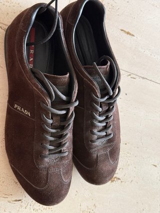 Zapatos Prada Hombre Ante Marrón Chocolate