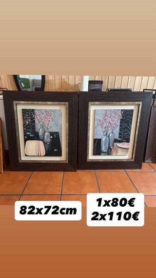 Cuadros Decorativos Madera Flor Beige/Marrón