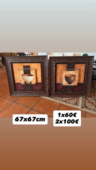 Cuadros Decorativos Madera Flor Beige/Marrón