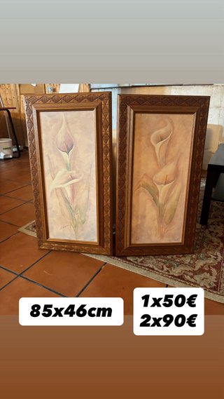 Cuadros Decorativos Madera Flor Beige/Marrón