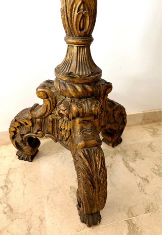 Lámpara madera tallada grande 154 cm