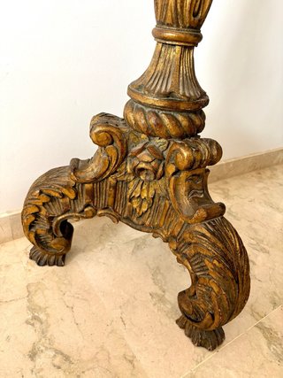 Lámpara madera tallada grande 154 cm