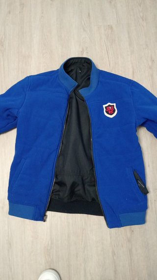 Chaqueta reversible niño negra y azul