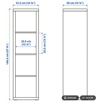 Estantería KALLAX blanca 42x147 cm