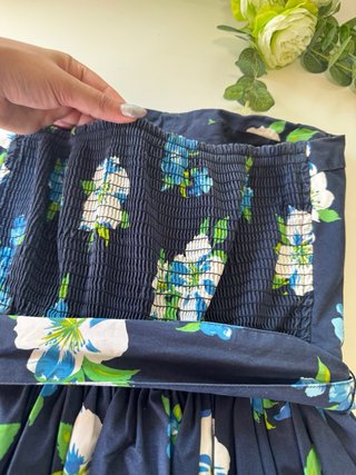 Vestido Hollister Floral Talla M Azul Marino