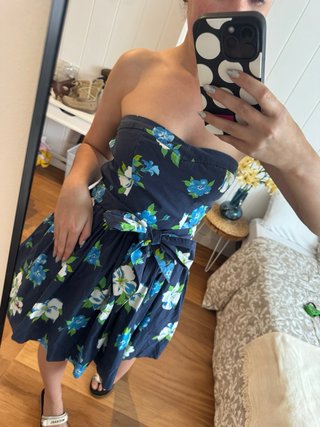Vestido Hollister Floral Talla M Azul Marino