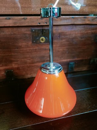Lámpara Pop de opalina naranja Francia 70´s