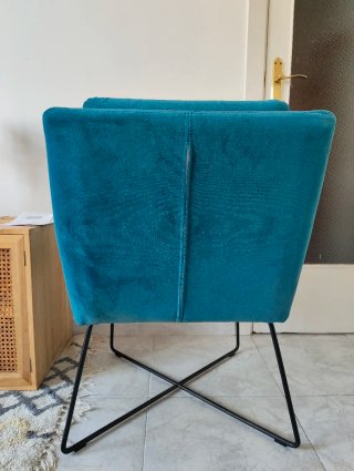 Sillón terciopelo azul teal Maisons du Monde