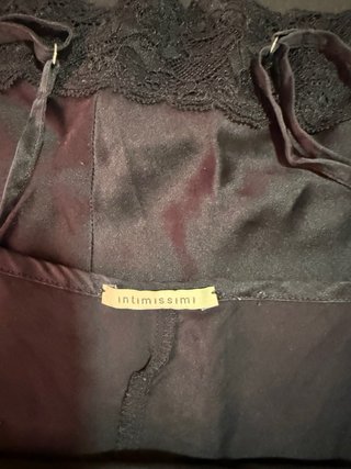 Camisa Intimissimi Seda Negra Encaje
