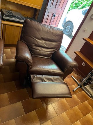 Sillón individual reclinable de piel