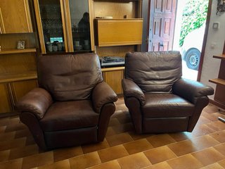 Sillón individual reclinable de piel