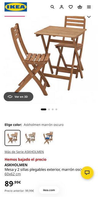 Conjunto mesa y sillas madera IKEA