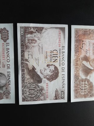BILLETES ESPAÑOLES DE 100 PESETAS