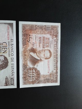 BILLETES ESPAÑOLES DE 100 PESETAS