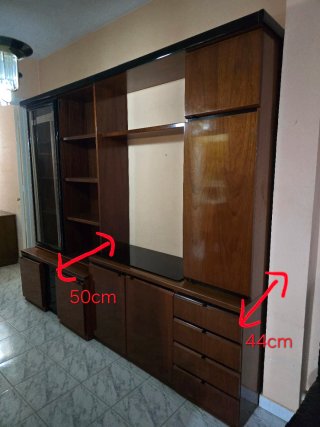 Mueble Comedor Madera y Cristal