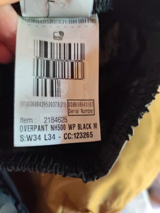 Pantalón chubasquero Decathlon hombre negro