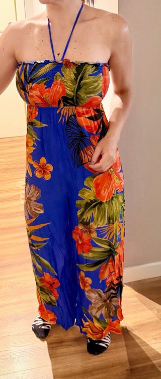 Mono largo Desigual tropical azul Talla S
