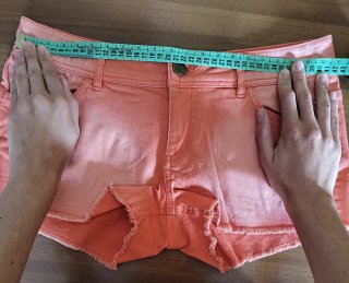 Shorts in denim color salmone