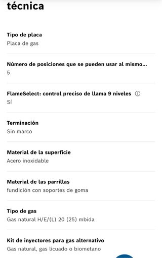 Encimera Bosch 75cm 5 fuegos