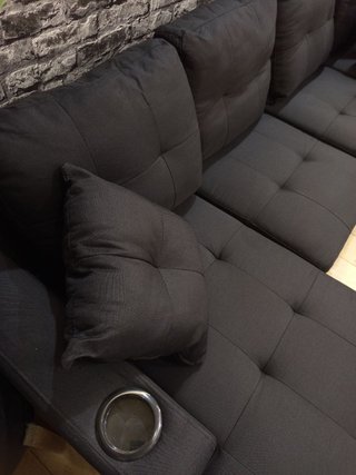 Sofá chaise longue reversible negro