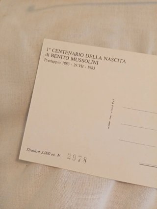 Cartolina Benito Mussolini Predappio 1983