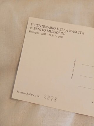 Cartolina Benito Mussolini Predappio 1983