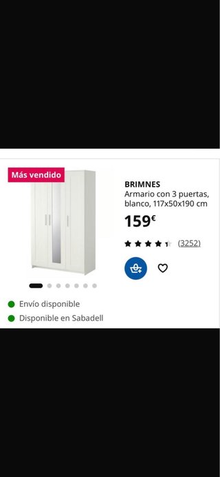 Armario BRIMNES 3 puertas blanco