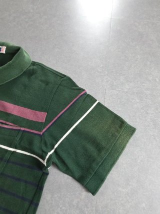 Polo Fila Vintage Verde Righe Ricamato Y2k XL