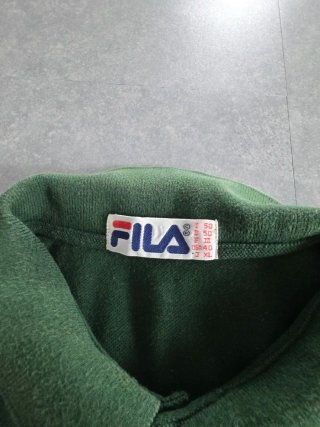 Polo Fila Vintage Verde Righe Ricamato Y2k XL