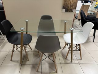 Mesa cristal y 4 sillas (3 colores)