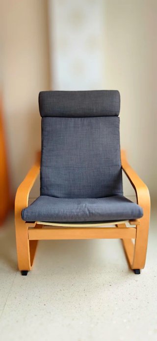 Sillón Poäng Ikea Madera y Tela Gris