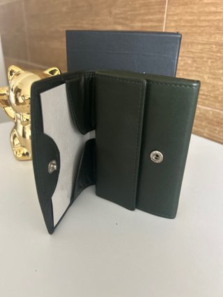 Cartera de piel de búfalo verde Dolphin