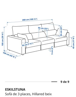 Sofá 3 Plazas Ikea Beige
