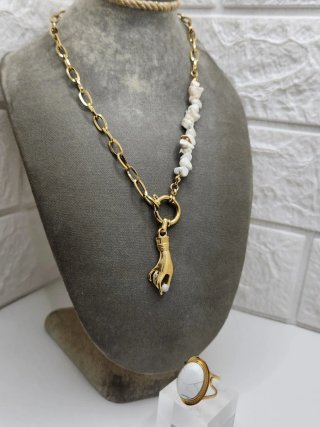 Conjunto Acero Quirúrgico Chapado Oro