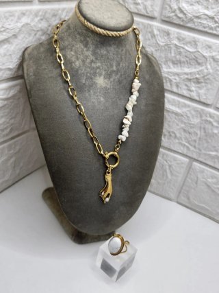 Conjunto Acero Quirúrgico Chapado Oro