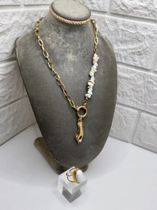 Conjunto Acero Quirúrgico Chapado Oro