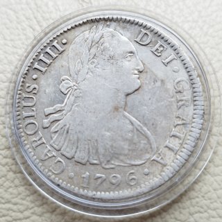 8 Reales Plata México 1796 Carlos III